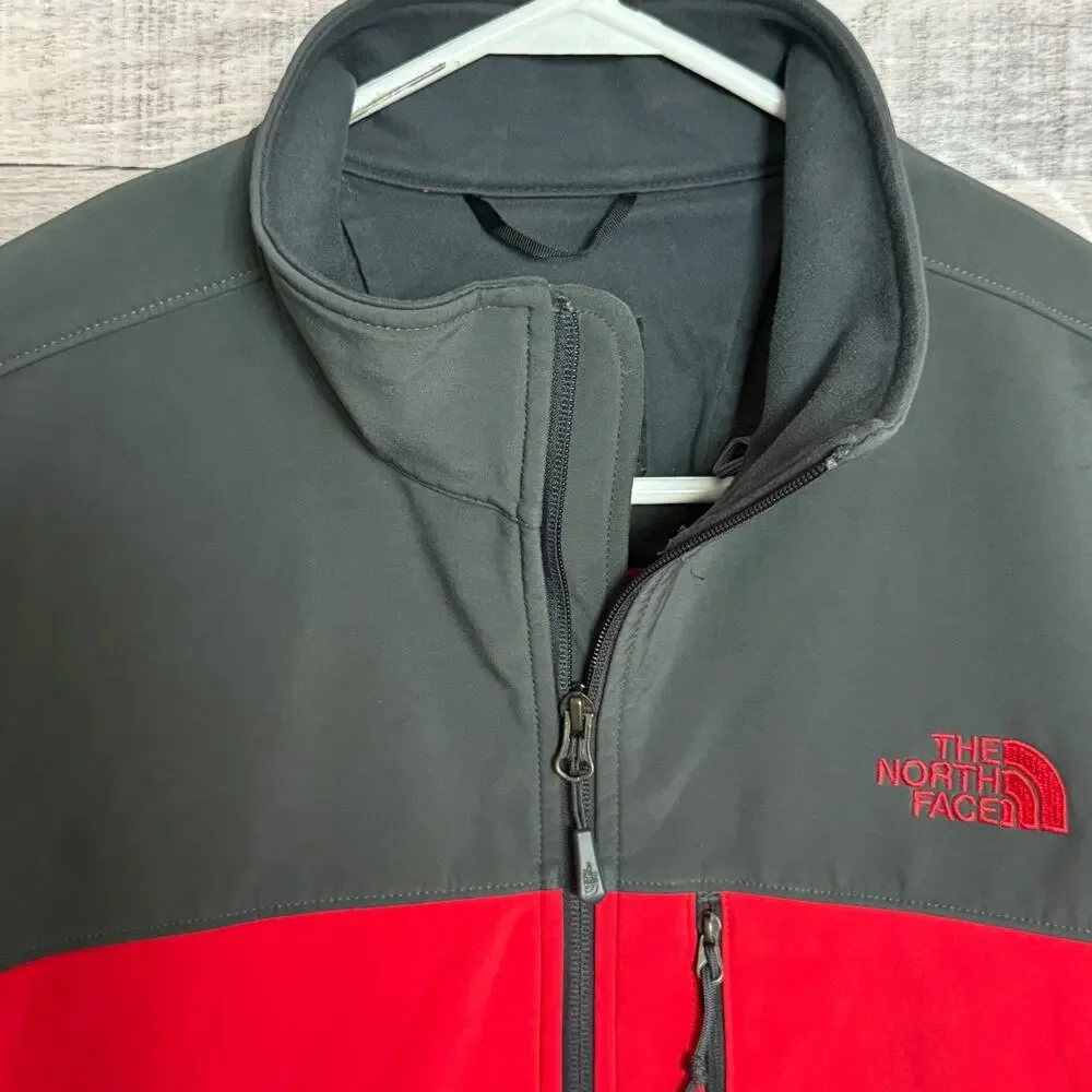 North Face Windwall Apex Bionic Jacket Mens Large Red Softshell Full Zip